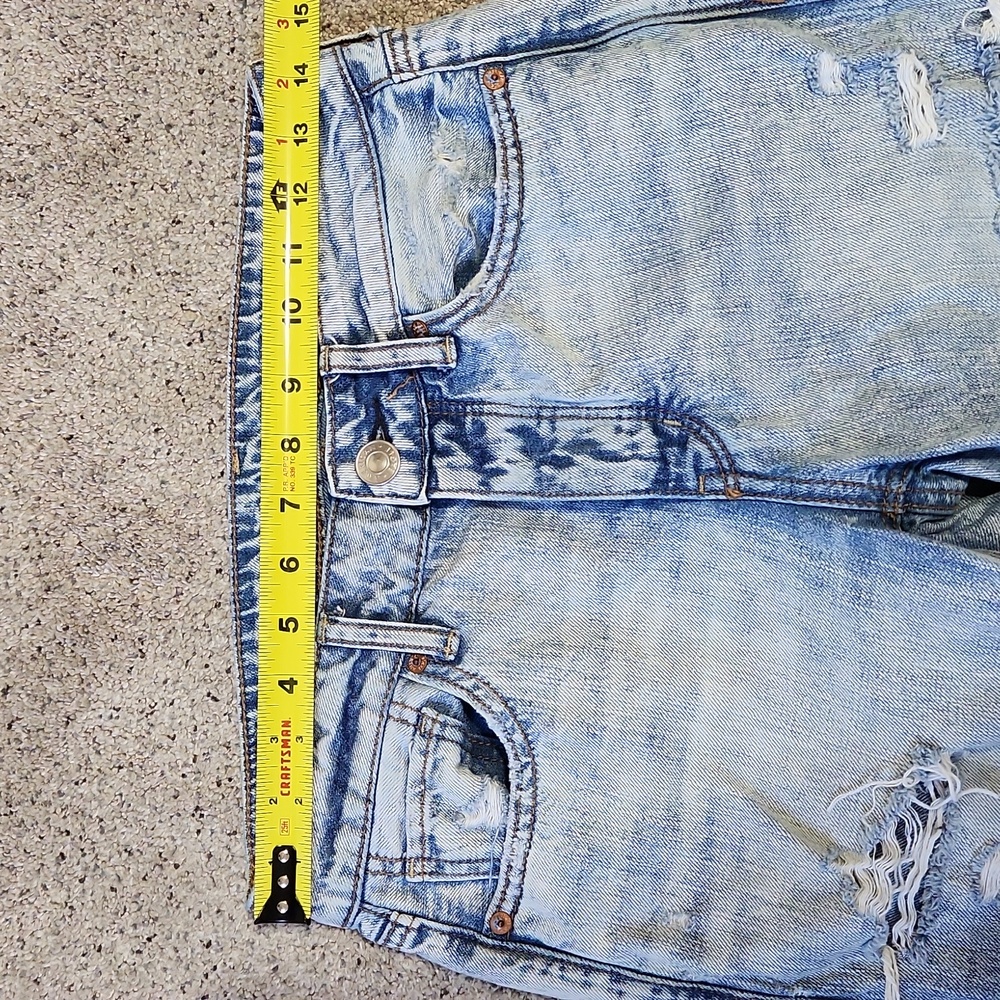 American Eagle Tomgirl High Rise Distressed Jeans Denim Pants Button Fly 2R - Picture 4 of 10